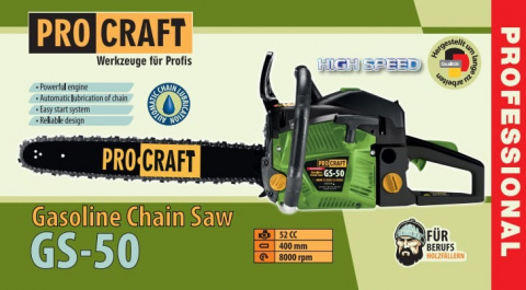 Benzínová řetězová pila Procraft GS-50 | GS-50